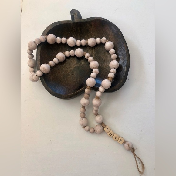 Wood Beaded Garland, Boho Decor, Farmhouse Home Decor, Rustic Accent HANDMADE - Picture 8 of 8